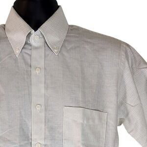 VTG ARNIE PERMA PREST Button Down Shirt‎ Striped SS Regular Fit 15 1/2 M